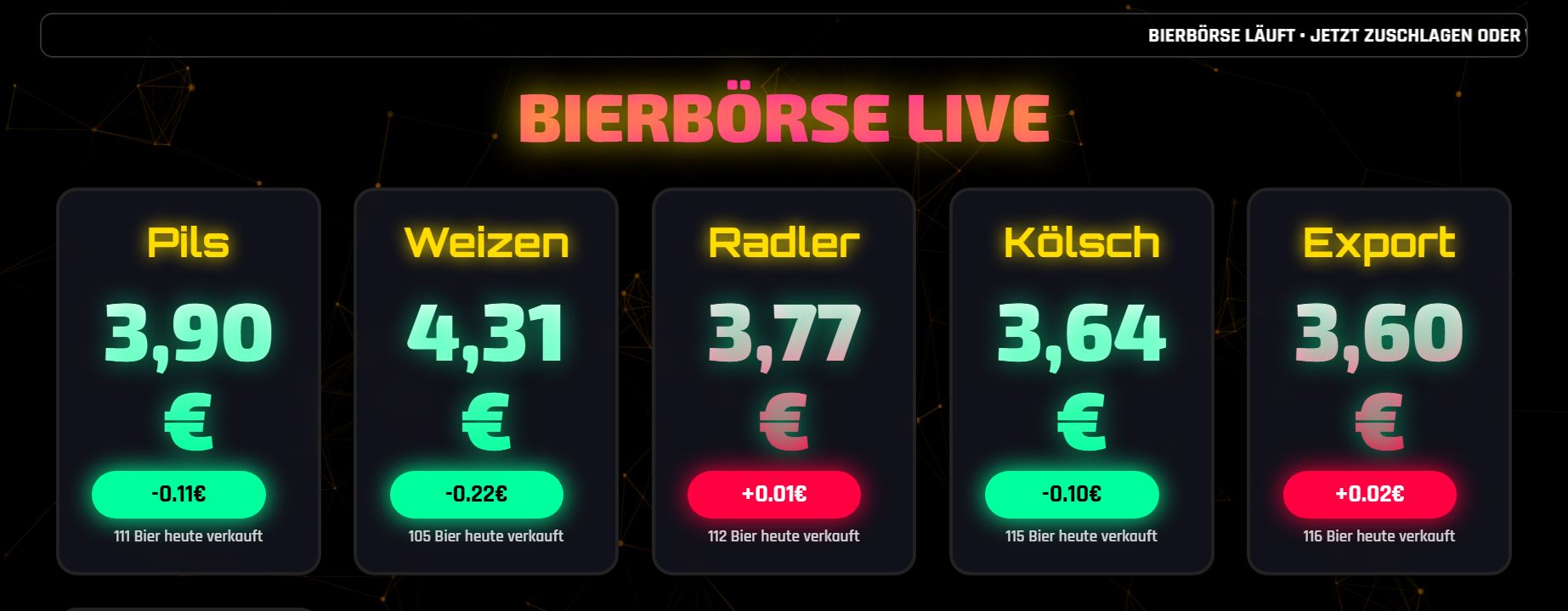 Bierbörse Event mit modernem Kassensystem