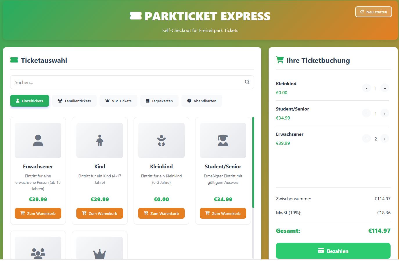 Freizeitpark Kassensystem